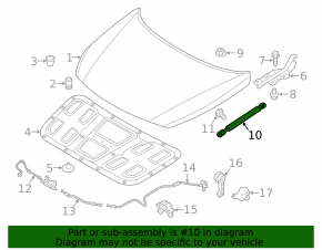 Left hood shock absorber for Hyundai Sonata 16-19