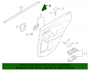 Triangle door trim rear right Kia Niro 17-22 internal, black