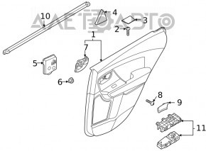 Triangle trim panel for rear right door of Kia Niro 17-22, inner, black, scratches