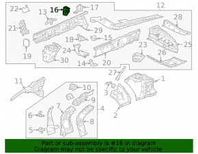 Rear Left Side Member Bracket Chevrolet Malibu 16-