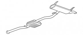 Exhaust line middle part with rear barrel Chevrolet Equinox 18-22 LYX FWD is flattened