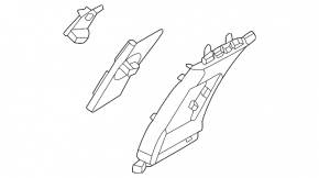 Kia EV6 22-24 center pillar trim, upper left, black