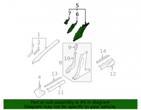 Left upper center pillar trim for Kia EV6 22-24, black, scratches, missing element