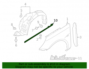 Molding chrome wing front left Hyundai Sonata 11-15 broken fastener