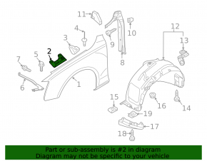 Front right fender bracket for Audi Q5 8R 09-17 (inner)
