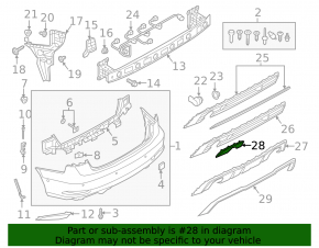 Left rear bumper lip trim for Audi A3 8V 17-20 S-line with 2 single pipes