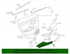 Rear right door trim armrest Audi A3 22-26 black