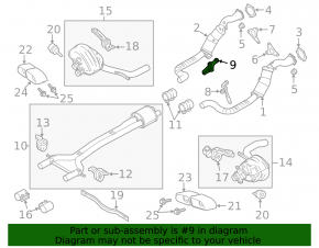 Bracket for the inlet pipe left Porsche Panamera 10-16 lower 4.8