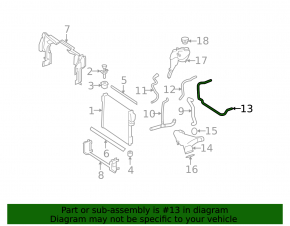 Cooling system return pipe tank-radiator Mercedes S-class W221 10-11 5.5 AWD