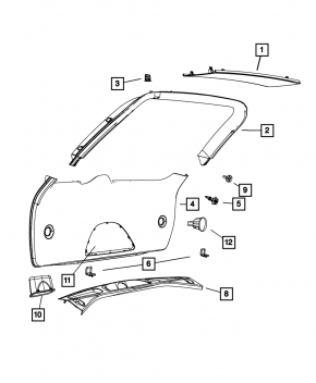Ceiling trim rear Jeep Grand Cherokee WK2 11-15 black, scratch