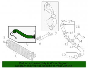Intercooler pipe right first Volvo XC40 19-22