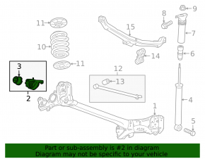 Rear beam bracket with silent block, right, Chevrolet Cruze 16-