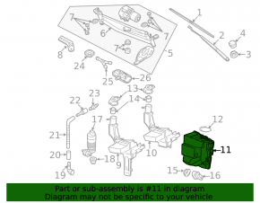VW Passat 06-10 lower washer reservoir, for xenon, without pump, without sensor