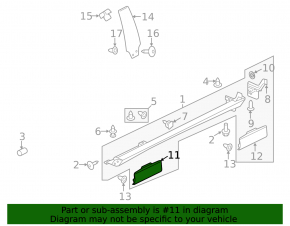 Front right threshold plug VW CC 11-17 R-Line