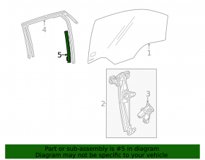 Rear right door glass guide Chevrolet Bolt EUV 22-23