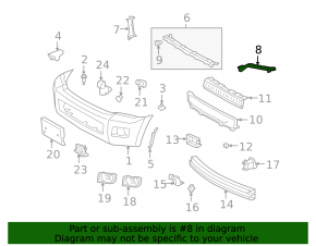 Front bumper mounting strip left Toyota Sequoia 08-16