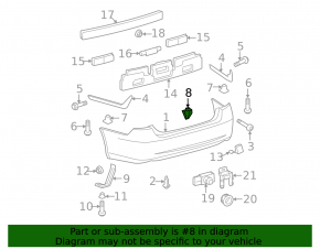 Rear bumper mount left short Lexus ES350 07-12
