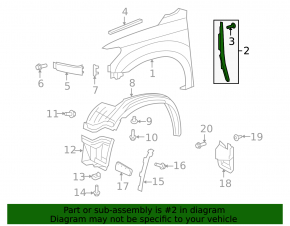 Right door-wing seal for Toyota Sequoia 2016