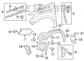 Right door-wing seal for Toyota Sequoia 2016
