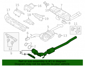 Intake pipe with catalytic converters VW Passat b8 16-19 USA 1.8T with lambda