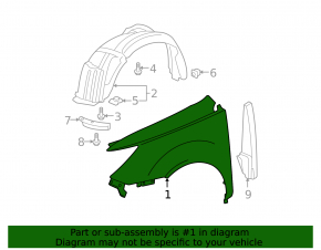 Front right wing Acura MDX 07-13
