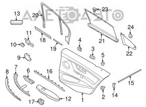 Front right window lift control BMW X3 F25 11-17 with black trim