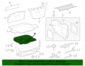 Foam plastic for Toyota Avalon 13-18 tool break