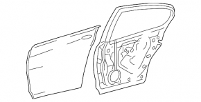 Bare rear left door for Lexus GS300 GS350 GS430 GS450h 06-11