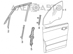 Glass seal front right Fiat 500L 14-