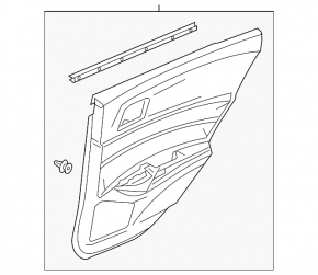 Door trim card rear left Acura ILX 13-15 black