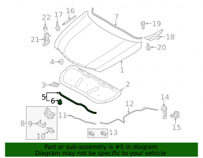 Front hood seal Hyundai Sonata 11-15