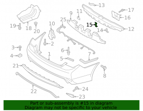 Rear bumper reinforcement bracket lower Hyundai Sonata 11-15 hybrid