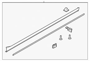 Left side sill for Kia Sorento 21-25 HEV, PHEV with seal and mudguard