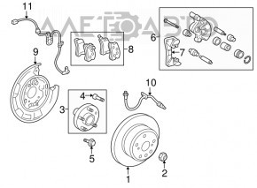 ABS Sensor Rear Left Toyota Highlander 08-13 AWD