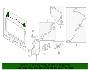 Air conditioner radiator bracket upper left Infiniti Q50 14-16 3.7, 3.5 plastic