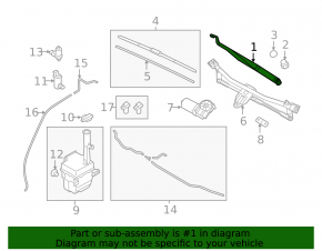 Right wiper arm for Kia Optima 11-15