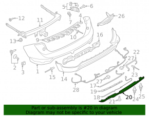 Lincoln MKC 15-19 rear bumper lip without towbar