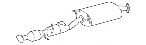 Exhaust line middle part with catalytic converter Lexus RX450h 16-22