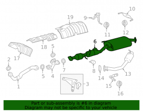 Exhaust line middle part with catalytic converter Lexus RX450h 16-22