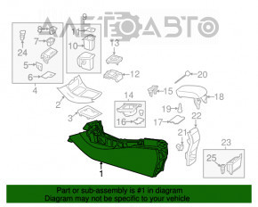 Console central armrest and cup holders Mercedes GLA 14-20 black