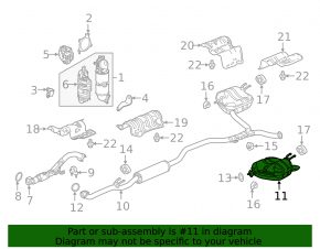 Muffler rear barrel left Honda Accord 18-22 1.5T