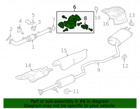 Exhaust line, middle section, 1996 Honda Accord hybrid with heater, rusty