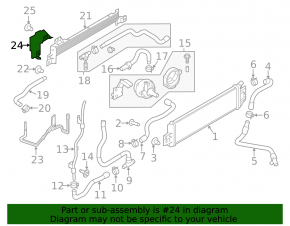 Radiator deflector left Infiniti Q50 16-24 3.0T on intercooler radiator
