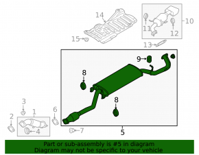 Rear catalytic converter Hyundai Santa FE Sport 17-18 rest 2.4