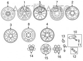 Rear right brake disc Toyota Sienna 11-20