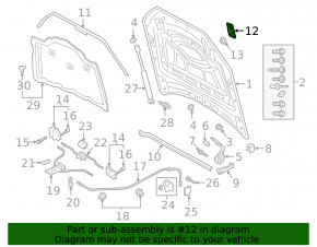 Left hood lock bracket Audi Q7 16-