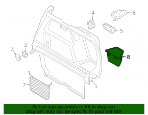 Right trunk pocket for BMW X2 F39 18-23