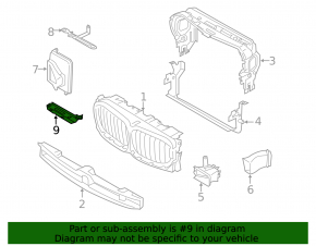 Additional cooling radiator mount lower right BMW X7 G07 19-