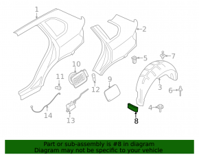 Rear mudguard mudguard right BMW X5 F15 14-18