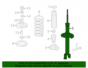 Rear left shock absorber assembly Honda Accord 16-17